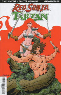 Cover Thumbnail for Red Sonja / Tarzan (Dynamite Entertainment, 2018 series) #6 [Cover C Aaron Lopresti]