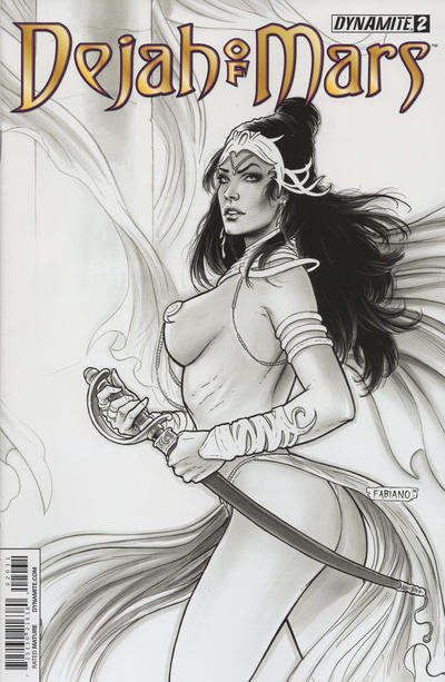 Cover for Dejah of Mars (Dynamite Entertainment, 2014 series) #2 [Fabiano Neves Black and White Art Incentive Cover]