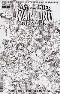 Cover Thumbnail for John Carter, Warlord of Mars (Dynamite Entertainment, 2014 series) #5 [Ed Benes Retailer Incentive Black and White Variant]