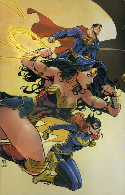 Cover for Batman (DC, 2016 series) #50 [4ColorBeast.com Joe Madureira Connecting Cover - Wonder Woman, Superman and Batgirl]