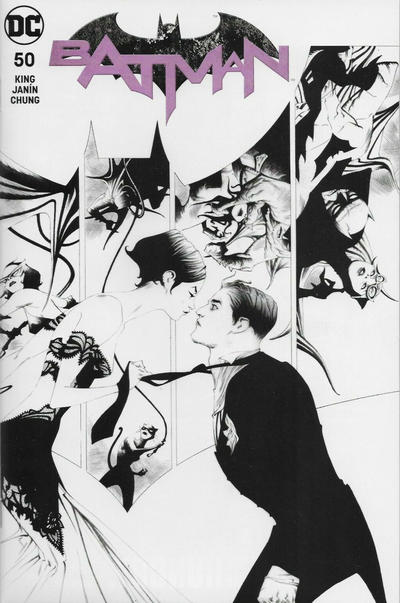 Cover for Batman (DC, 2016 series) #50 [Dynamic Forces Jae Lee Wraparound Black and White Cover]