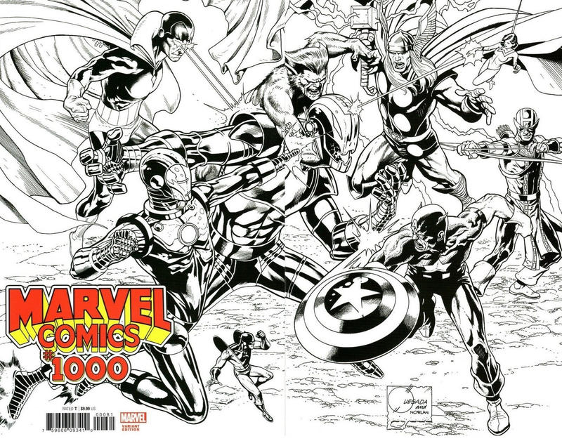 Cover for Marvel Comics (Marvel, 2019 series) #1000 [Wraparound Sketch Variant Cover]