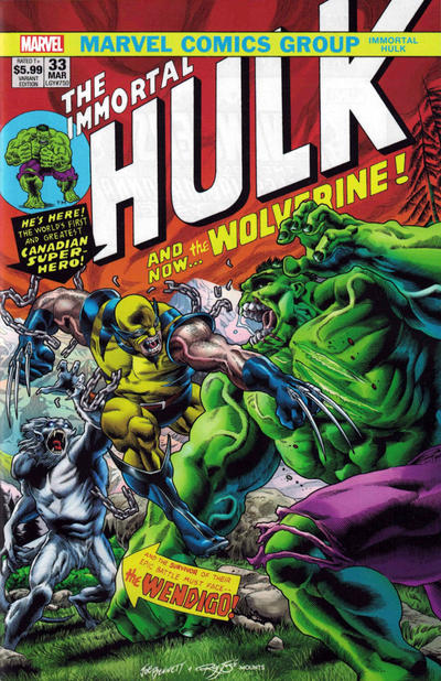 Cover for Immortal Hulk (Marvel, 2018 series) #33 [Joe Bennett Homage]