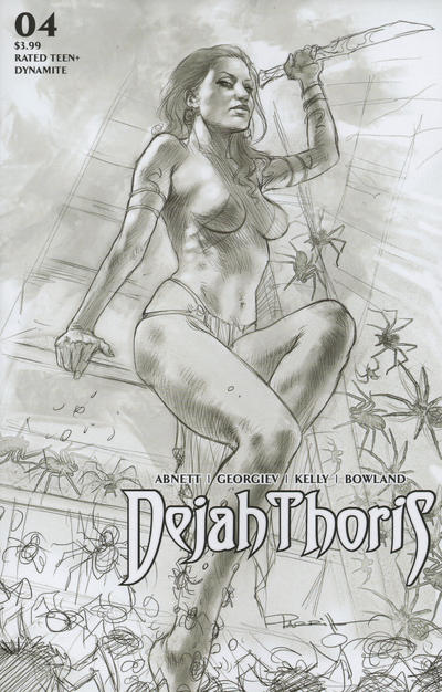 Cover for Dejah Thoris (Dynamite Entertainment, 2019 series) #4 [Incentive Black and White Cover Lucio Parrillo]