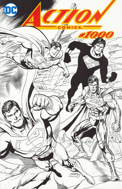 Cover for Action Comics (DC, 2011 series) #1000 [Dynamic Forces Dan Jurgens Black and White Wraparound Cover]