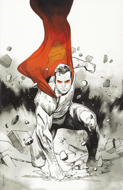 Cover for Action Comics (DC, 2011 series) #1000 [Midtown Comics Olivier Coipel Black and White with Spot Color Virgin Cover]