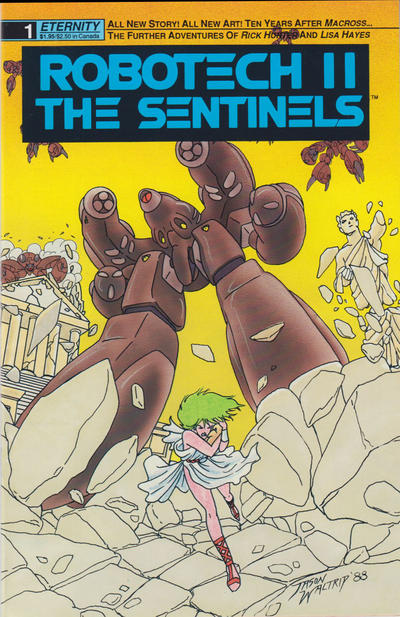Cover for Robotech II: The Sentinels (Malibu, 1988 series) #1 [2nd Printing Dark Blue Logo]