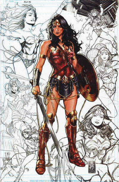 Cover for Justice League (DC, 2018 series) #1 [Comic Sketch Art Mark Brooks Sketch Background Virign Cover]