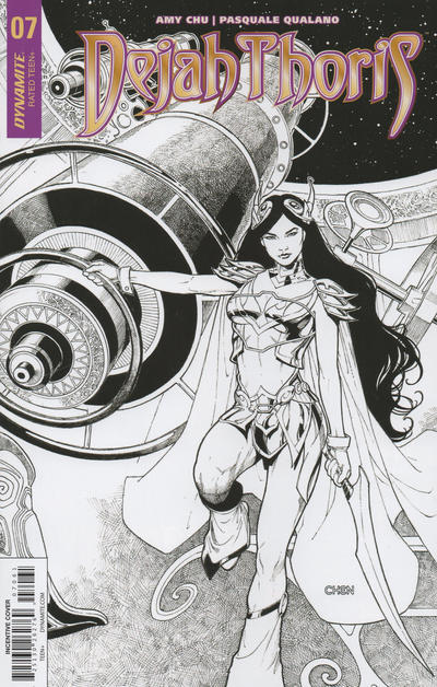 Cover for Dejah Thoris (Dynamite Entertainment, 2018 series) #7 [Cover F Black and White Sean Chen]