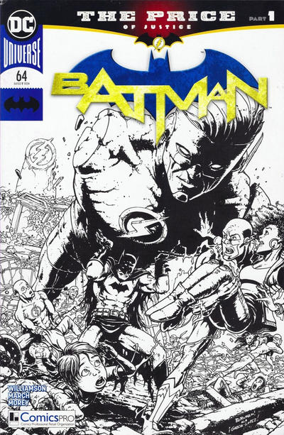 Cover for Batman (DC, 2016 series) #64 [ComicsPro Chris Burnham Black and White Cover]