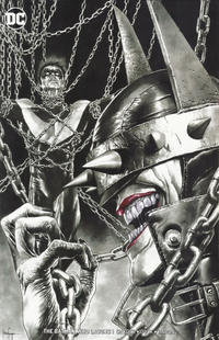 Cover for The Batman Who Laughs (DC, 2019 series) #1 [Unknown Comics Mico Suayan Minimal Trade Dress Black and White Cover]