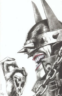 Cover for The Batman Who Laughs (DC, 2019 series) #1 [Unknown Comics Mico Suayan Without Background Black and White Virgin Cover]