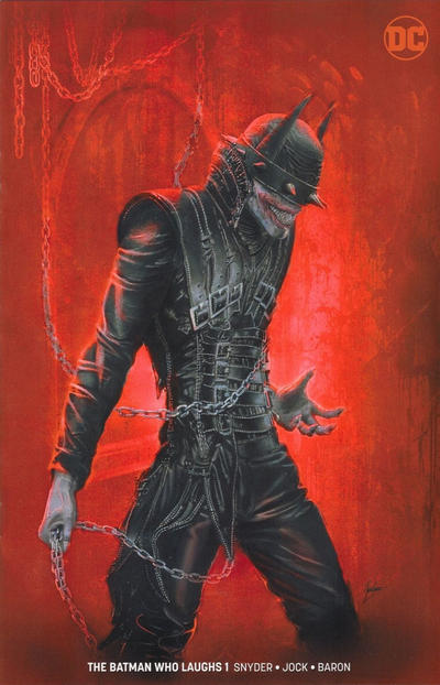 Cover for The Batman Who Laughs (DC, 2019 series) #1 [Comic Market Street Natali Sanders "Blood Red" Minimal Trade Dress Cover]