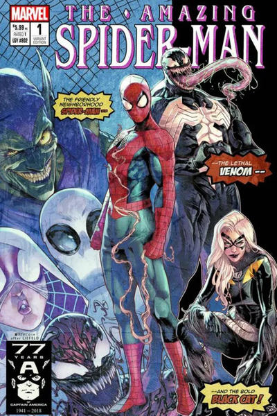 Cover for Amazing Spider-Man (Marvel, 2018 series) #1 (802) [Variant Edition - Midtown Comics Exclusive! -  J. Scott Campbell Composite Wraparound Cover]