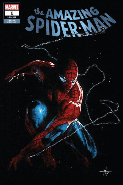 Cover for Amazing Spider-Man (Marvel, 2018 series) #1 (802) [Variant Edition - Unknown Comics Exclusive - Tyler Kirkham Partial Color Connecting Cover]