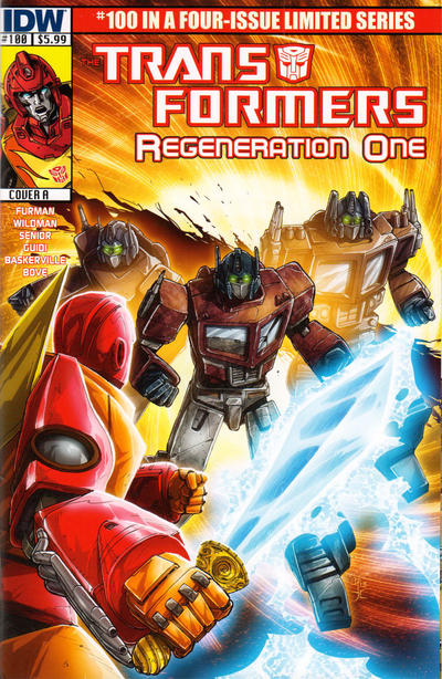 Cover for Transformers: Regeneration One (IDW, 2012 series) #100 [Cover A - Andrew Wildman]