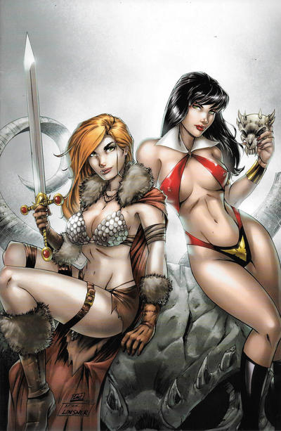Cover for Vampirella / Red Sonja (Dynamite Entertainment, 2019 series) #1 [Comic Kingdom of Canada Exclusive Cover Art by Ryan Kincaid]