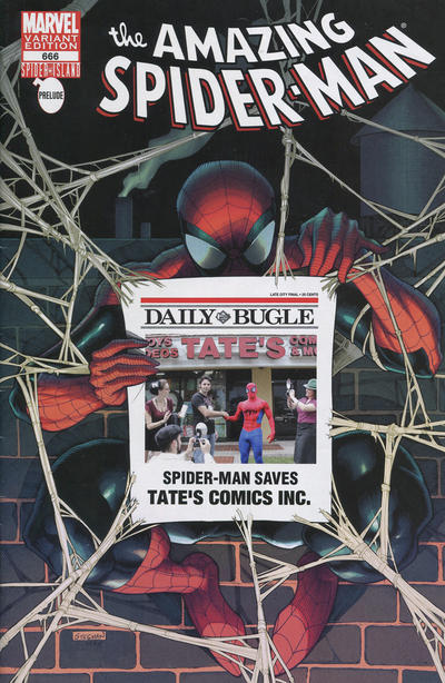 Cover for The Amazing Spider-Man (Marvel, 1999 series) #666 [Variant Edition - Tate's Comics Inc. Bugle Exclusive]