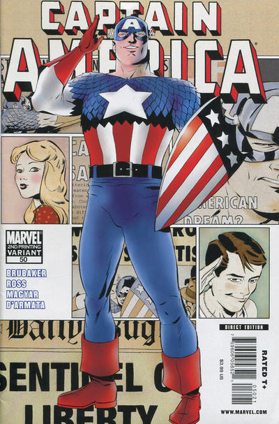Cover for Captain America (Marvel, 2005 series) #50 [Second Print]