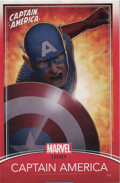 Cover for Captain America (Marvel, 2017 series) #695 [John Tyler Christopher Trading Card Cover]