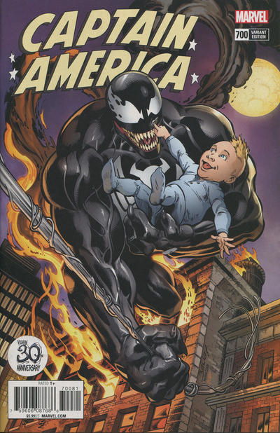 Cover for Captain America (Marvel, 2017 series) #700 [Mark Bagley 'Venom 30th Anniversary']