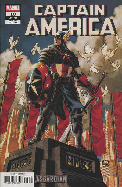 Cover for Captain America (Marvel, 2018 series) #10 (714) [Dave Johnson 'Asgardian']