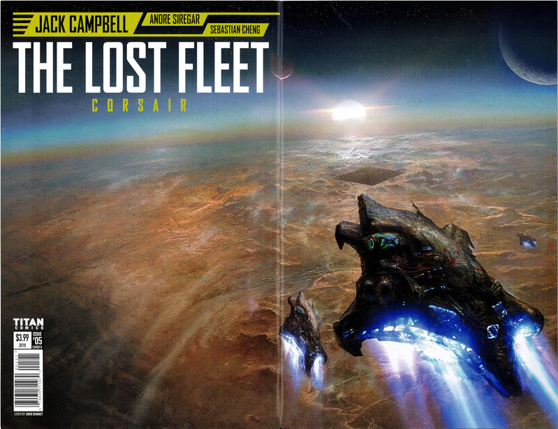 Cover for The Lost Fleet: Corsair (Titan, 2017 series) #5 [Cover B David Demaret Wraparound]