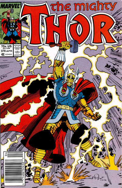 Cover for Thor (Marvel, 1966 series) #378 [Newsstand]