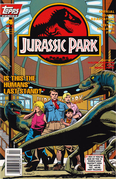 Cover for Jurassic Park (Topps, 1993 series) #4 [Newsstand]