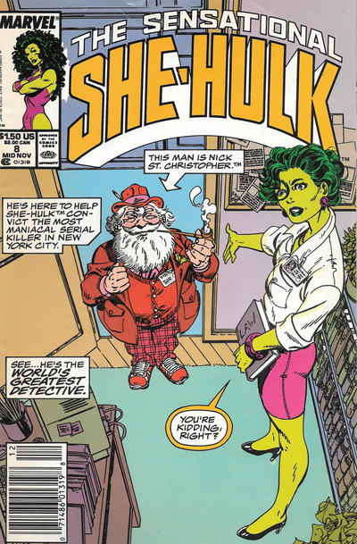 Cover for The Sensational She-Hulk (Marvel, 1989 series) #8 [Newsstand]