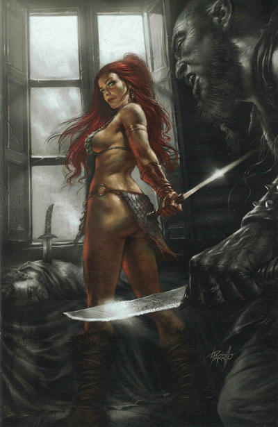 Cover for Red Sonja: Birth of the She-Devil (Dynamite Entertainment, 2019 series) #2 [Lucio Parrillo Partial Color]