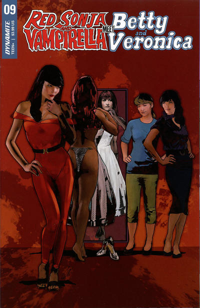 Cover for Red Sonja and Vampirella Meet Betty and Veronica (Dynamite Entertainment, 2019 series) #9 [Cover E Cat Staggs]