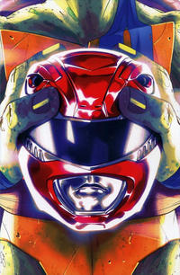 Cover Thumbnail for Mighty Morphin Power Rangers / Teenage Mutant Ninja Turtles (Boom! Studios, 2019 series) #1 [Helmet (A - Leonardo) - Goñi Montes]