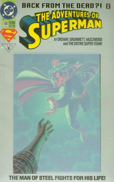 Cover for Adventures of Superman (DC, 1987 series) #500 [Collector's Set] [Platinum Edition]