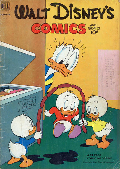 Cover for Walt Disney's Comics and Stories (Dell, 1940 series) #v13#1 (145) [Subscription Variant]