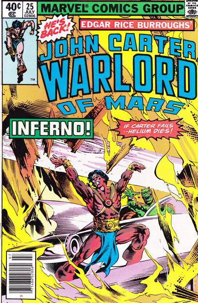 Cover for John Carter Warlord of Mars (Marvel, 1977 series) #25 [Newsstand]