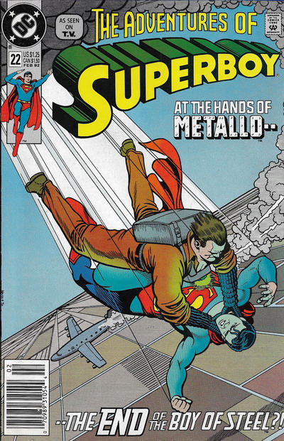 Cover for The Adventures of Superboy (DC, 1991 series) #22 [Newsstand]