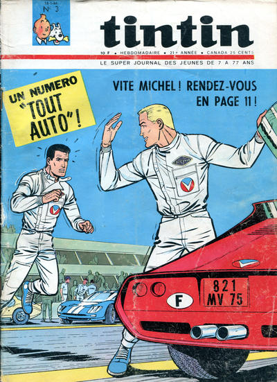 Cover for Le journal de Tintin (Le Lombard, 1946 series) #v21#3/1966