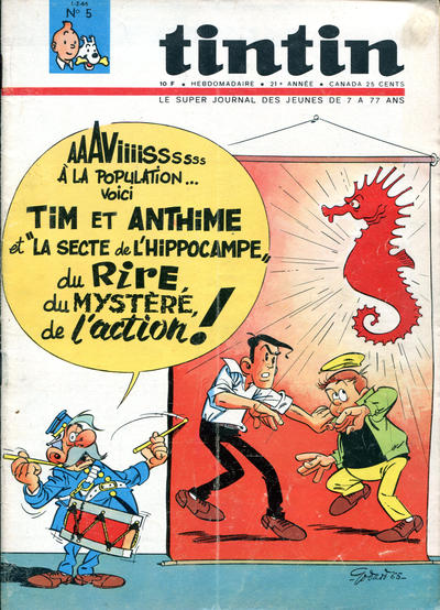 Cover for Le journal de Tintin (Le Lombard, 1946 series) #v21#5/1966