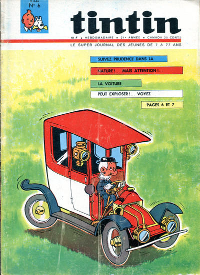 Cover for Le journal de Tintin (Le Lombard, 1946 series) #v21#6/1966