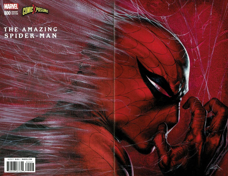 Cover for Amazing Spider-Man (Marvel, 2015 series) #800 [Variant Edition - ComicXposure Exclusive - Gabriele Dell'Otto Virgin Wraparound Cover]