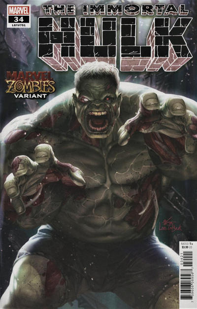 Cover for Immortal Hulk (Marvel, 2018 series) #34 [InHyuk Lee 'Marvel Zombies Variant']