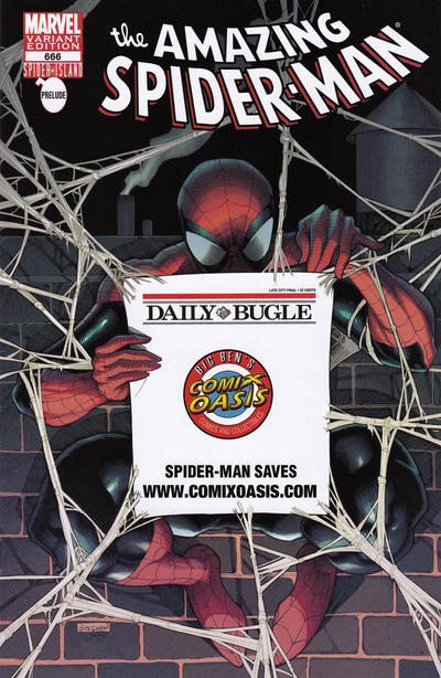 Cover for The Amazing Spider-Man (Marvel, 1999 series) #666 [Variant Edition - Comixoasis.com Bugle Exclusive]