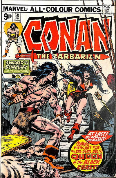 Cover for Conan the Barbarian (Marvel, 1970 series) #58 [British]