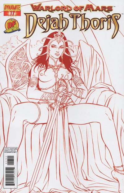 Cover for Warlord of Mars: Dejah Thoris (Dynamite Entertainment, 2011 series) #17 [Cover F - Dynamic Forces Exclusive Jose Malaga Risqué Red Art Variant]