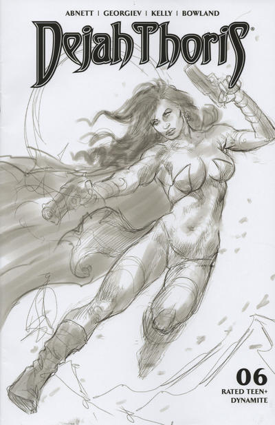 Cover for Dejah Thoris (Dynamite Entertainment, 2019 series) #6 [Lucio Parrillo Black and White Incentive Cover]
