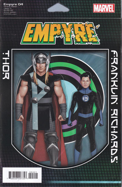 Cover for Empyre (Marvel, 2020 series) #4 [John Tyler Christopher '2-Pack Action Figure' (Thor and Franklin Richards)]