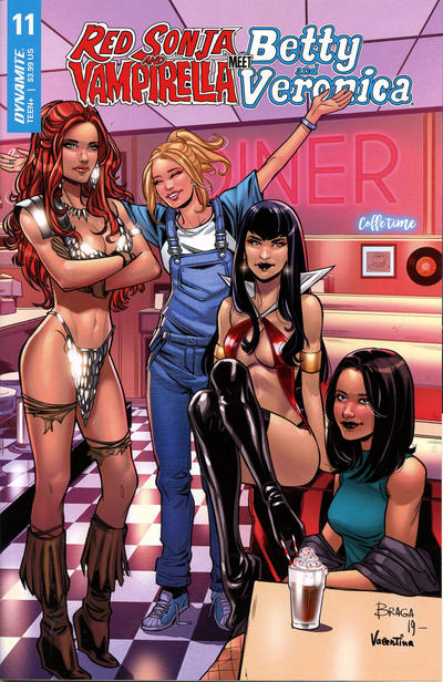Cover for Red Sonja and Vampirella Meet Betty and Veronica (Dynamite Entertainment, 2019 series) #12 [Cover B Robert Hack]