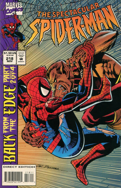 Cover for The Spectacular Spider-Man (Marvel, 1976 series) #218 [Direct Edition]