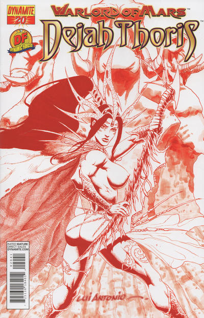 Cover for Warlord of Mars: Dejah Thoris (Dynamite Entertainment, 2011 series) #20 [Lui Antonio Risque Red Dynamic Forces Cover]